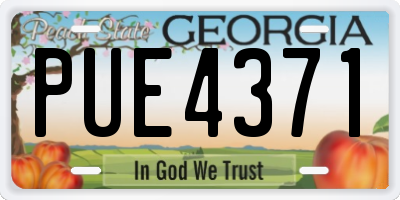 GA license plate PUE4371