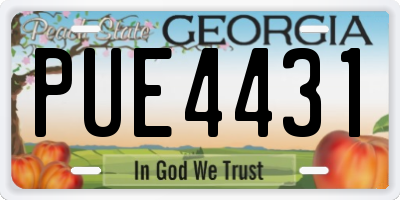 GA license plate PUE4431