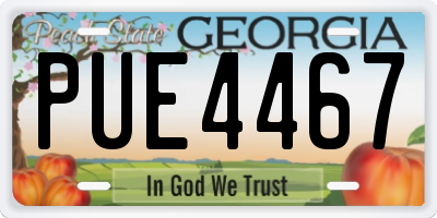 GA license plate PUE4467