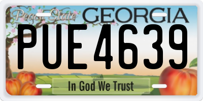 GA license plate PUE4639