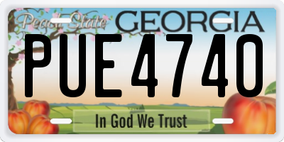 GA license plate PUE4740