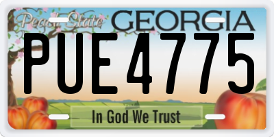 GA license plate PUE4775