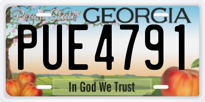 GA license plate PUE4791