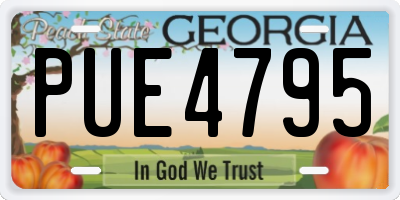 GA license plate PUE4795