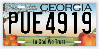 GA license plate PUE4919