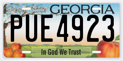 GA license plate PUE4923