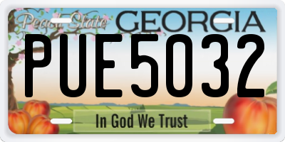 GA license plate PUE5032