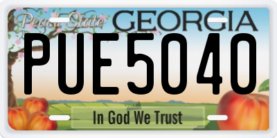 GA license plate PUE5040
