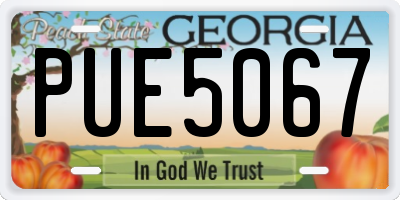 GA license plate PUE5067