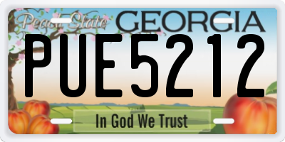 GA license plate PUE5212