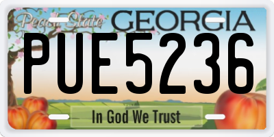 GA license plate PUE5236