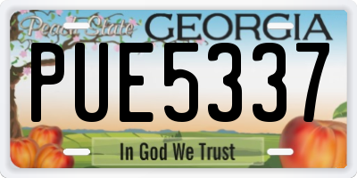 GA license plate PUE5337
