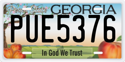 GA license plate PUE5376