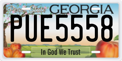 GA license plate PUE5558