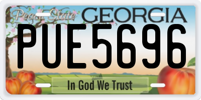 GA license plate PUE5696