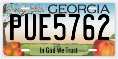 GA license plate PUE5762