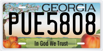 GA license plate PUE5808