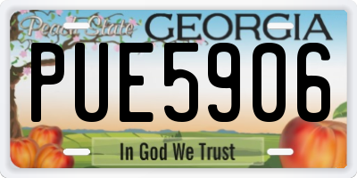 GA license plate PUE5906
