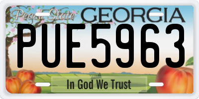 GA license plate PUE5963