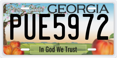 GA license plate PUE5972