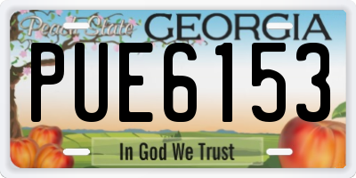 GA license plate PUE6153