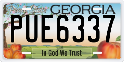 GA license plate PUE6337