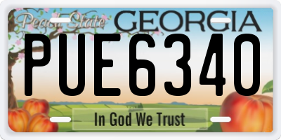 GA license plate PUE6340