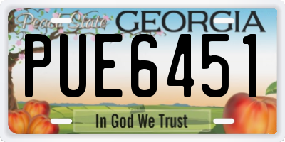 GA license plate PUE6451