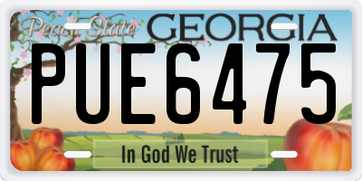 GA license plate PUE6475