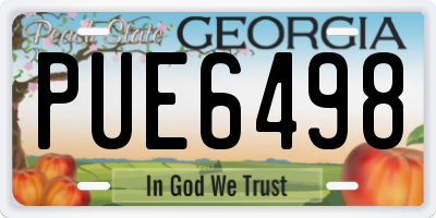 GA license plate PUE6498