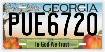 GA license plate PUE6720