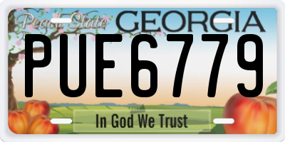GA license plate PUE6779