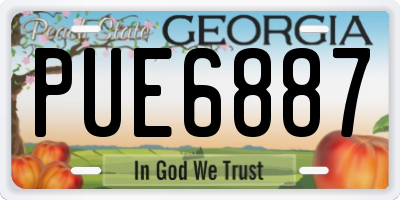 GA license plate PUE6887