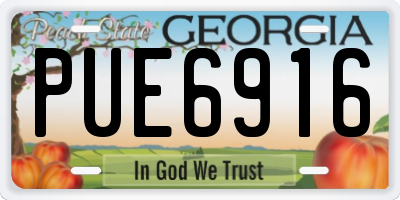 GA license plate PUE6916