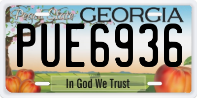 GA license plate PUE6936