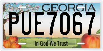 GA license plate PUE7067