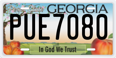 GA license plate PUE7080