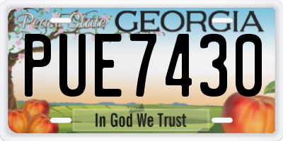 GA license plate PUE7430