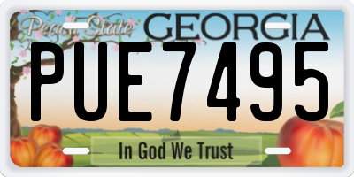 GA license plate PUE7495