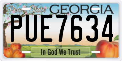 GA license plate PUE7634