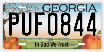GA license plate PUF0844