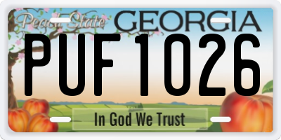 GA license plate PUF1026
