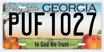 GA license plate PUF1027