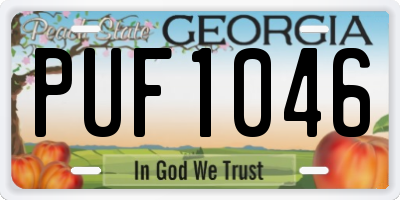 GA license plate PUF1046