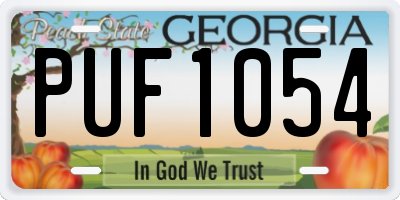 GA license plate PUF1054