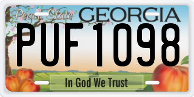 GA license plate PUF1098