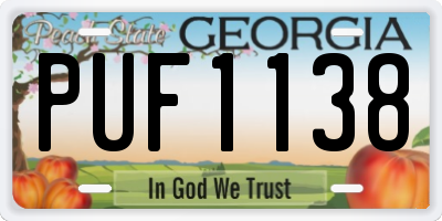 GA license plate PUF1138
