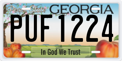 GA license plate PUF1224