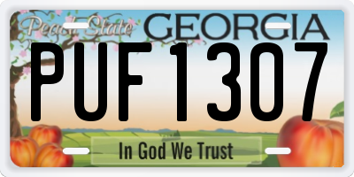 GA license plate PUF1307