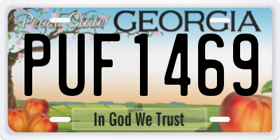 GA license plate PUF1469